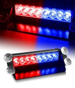 8 led aviso cuidado carro van caminhão luz estroboscópica de emergência lâmpada para interior telhado traço pára-brisa redblue5674328