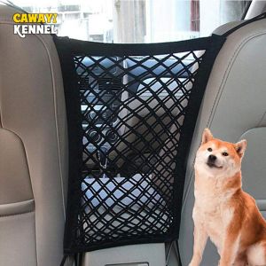 Transportörer CAWAYI Kennel Dog Car Carrier Bakre säte Pet Staket Anticollision Mesh Pet Auto Barrier Safety Isolation Net Pet Protection D1797