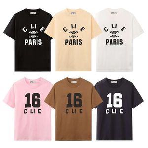 Cel Home Summer Cotton Cotton High Edition Classic Chest Letter Printed Men and Women's T-Shirt Prosesatile Lose Short