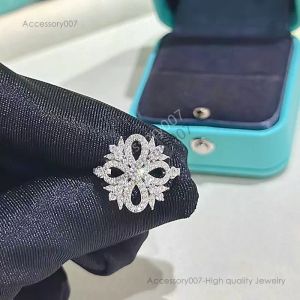 projektant biżuterii Pierścionki High End 925 Sterling Silver Srebrne damskie obrączkę Designer Modna Modna Pierścień Klasyczna biżuteria dziewczyna walentynkowa pudełko na prezent