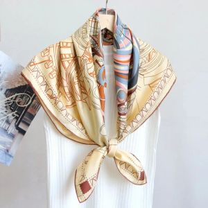 2024 여름 Foulard Femme 천연 뽕나무 스카프 실크 롤러 90 제곱