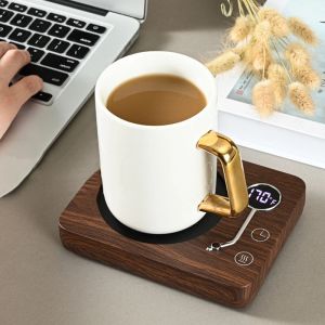 Ferramentas inteligente copo de café aquecedor elétrico aquecimento coaster para leite chá água 3rd engrenagem ajuste temperatura timingoff caneca copo almofada aquecimento