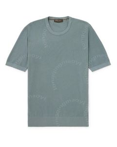 Designer Mens T Shirt Loro Piano Men Slim-fit Cotton and Silk-blend Pick T-shirt Short Sleeves Tops Summer Tshirts