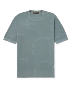 デザイナーメンズTシャツロロピアノメンスリムフィットコットンとシルクブレンドピックTシャツショートスリーブトップスサマーTシャツ