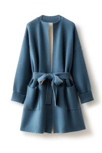 Cardigans Women Wool Cashmere Long Cardigan Edele Edele Knusted Robe Coat Belt Open Stitch Loungewear سميكة