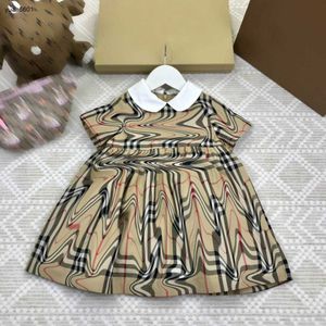 Populära tjejklänningar Vit Lapel Princess Dress Summer Baby Kjol Storlek 80-120 cm Kids Designerkläder Kontroller Design Child Frock 24Feb20