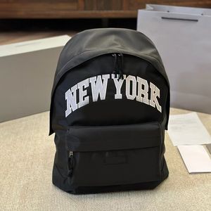 Дизайнерский нейлоновый рюкзак для мужчин и женщин, модный черный классический Париж, Нью-Йорк, школьная сумка на плечо, рюкзак высокого качества
