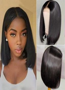 Allove 2x6 Bob Lace Closure Wigs Brazilian Virgin Hair Straight Human Hair Wigs Swiss Lace Frontal Wig Pre Plucked90946596432053