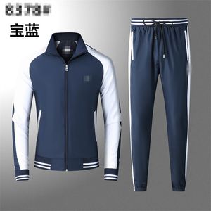 Primavera e autunno tipico maschile Sports Sports Casual Zipper Cardigan Ricamare giacche e pantaloni Sport da uomo a due pezzi Set sportivo maschile