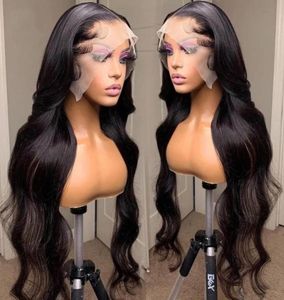 Lace Wigs Shinelady 180 Density Body Wave Frontal HD Transparent Pre Plucked Peruvian Human Hair Wig Remy Women49669777165996