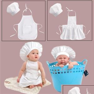 Kläderuppsättningar Baby Chef Hat Set Pographic Junior Apron Children Cooking Tools Girls Kitchen Accessories Drop Delivery Kids Mater Dhfan