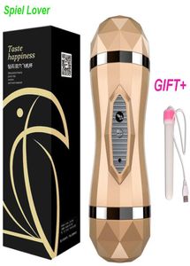 Realistic Deep Throat Vibrator Male Masturbator for man Artificial vagina real pussy Oral adult Sex Toys for Men sex virgin toy Y18217891