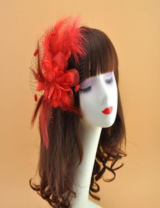 Copricapo Banchetto Piume Perni di capelli Copricapo Festa di nozze Tiara nuziale Donne Fascinators Clip Accessorio da donna Copricapo4301594