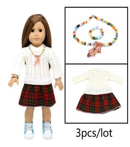 3 -stycken American Girl Doll Accessories 18 tum Dollkläder Tillbehör Set Passar för American Girl Our Generation Journey Girl9528986