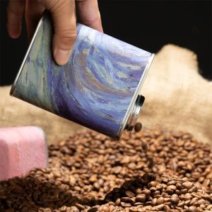 Tools 150/200g Coffee Bean Sealed Can Tinplate Box Storage Can Kitchen Food Grade Storage Preservation Tin Can Barista Storage Tool