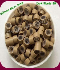 1000pcsbag 45mm Dark Blonde Aluminium Silicone Micro Rings for Pretip Hair Extensions Hair Extension Tools8221785