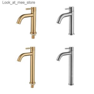 Bathroom Sink Faucets Gold cold water faucet stainless steel faucet cold water shower faucet kitchen bathroom faucet high-quality Q240301