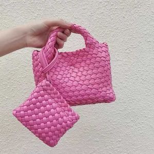 Ny high end vävande handgjorda mini -väska handhållna vatten hinkskålkorg handhållen crossbody väska för kvinnor