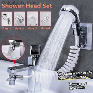 Zlew łazienki krany 1 zestaw zewnętrzny kran prysznicowy Basen Basen kran zewnętrzny prysznic kuchnia ręczna elastyczne szampon Q240301