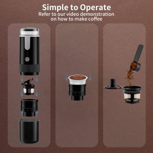 Tools 2023 New Electrice Coffee Maker Capsule Ground Coffee Brewer Portable Coffee Machine Fit Coffee Powder and Coffee Capsule