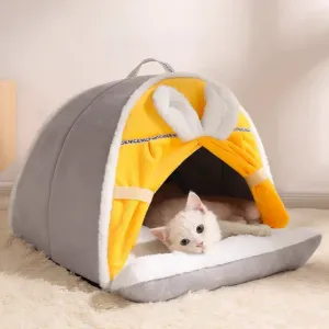 Mats Winter Warm Cat House Super Soft Cozy Cat Sleeping Cave Thicken Cute Kitten Puppy Tents Windproof Cat Bed Nest Pet Supplies