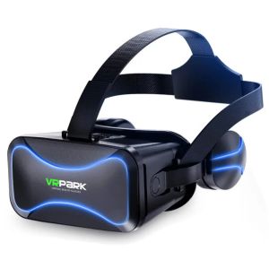 Dispositivi VR Casco stereo con impugnatura Occhiali 3D per realtà virtuale universale per IPhone/Android/PC 4.76.7'' Giochi per cellulari Film