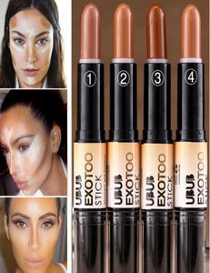 Hela makeup högkvalitativ dubbel slutad färgkorrigerare concealer Dark Hud Bronzer Highlighter Glow Stick Contouring Makeup7410931