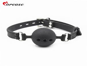 Morease Oral Sex Toy Mouth Gag Silicone Soft Ball Bondage Fetish Harness Slave Game Flirt Erotic Couples Adult Game BDSM Toy Y18109582677