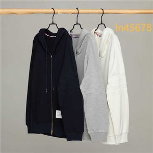 2024 Mens Hoodies Sweatshirts Invisible Four Bar TB Dark Pattern Coat Mesh Sticked Zipper Hoodie Mens and Womens Hoodie