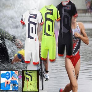 Malciklo Men Cycling Clothing Triathlon Cycling Jersey Skinsuit Ropa Ciclismo Maillot Clothes Suit With Back 5D Pocket Gel Pad1459264