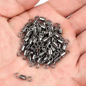 Fishing Hooks 8 Figure American Swivel Stainless Steel Fishing Connection Huaihuan Accessories Luya Gear Wholesale Drop Delivery Sport Dhthl