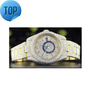 Relógios cheios de diamantes cravejados de diamantes da moda europeia e americana de qualidade padrão da Índia a preço a granel