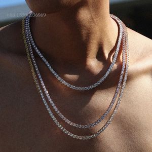 Fina smycken Hip Hop Sterling Sier VVS Moissanite Diamond Ice Out Tennis Chain Armband Halsband för Man Woman