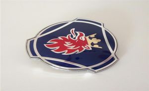 Sfondo blu King of the Road Scania per auto ABS cofano griglia anteriore emblema distintivo con resina epossidica per Saab2507883