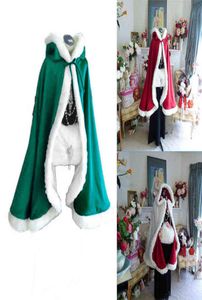 Dams Xmas Christmas Velvet päls huva kappa fru Santa Claus Fancy Dress Luxury Cloak Cape Cappa Cosplay Come L2207141027012