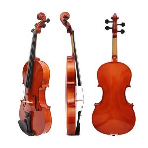 Hochwertige Violine in voller Größe, Viola aus massivem Ahorn, Griffbrett aus Ebenholz imitierend, mit Koffer, Bogensteg, Kolophonium und Saiten