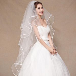 Véus de noiva feminino marfim dedo véu de casamento com pente curto multicamadas onda especial lápis borda elegante senhora acessório 5879402