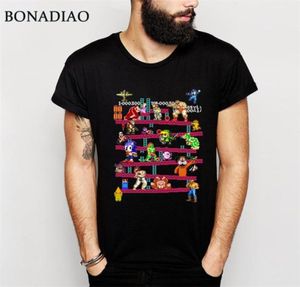 Gioco Arcade Donkey Kong Collage T Shirt FC Console Game T-shirt stile vintage 100 cotone Plus Size LA Camiseta 2103049125777