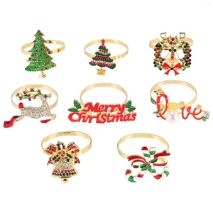 Dinnerware Sets Christmas Napkin Rings - Set Of 8 Holder For Holiday Table Decoration Elk Buckle