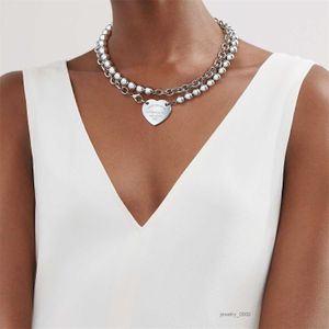 Pendanthalsband varumärkesdesigner Ny kvalitet 925 Sterling Silver Necklace Tamnplatta smycken present L221011 Tiffaniess