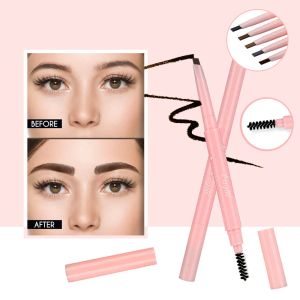 Enhancers 2 In 1 Eyebrow pencil 5 Colors sobrancehas Eyebrow pen Waterproof Lasting Natural Eye brow Tattoo Makeup Tools pen