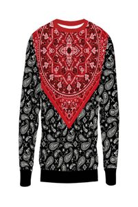 Outono inverno novo 3d bandana vermelho paisley impressão hoodie europeu e americano men039s solto pulôver camisola 0068936014