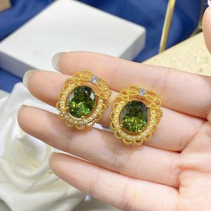 Серьги с грибами уходы Windsor Estate Olive Green Women Luxury Fine Jewelry 925 Серебряное серебро