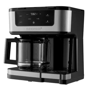 Tools Farberware Side by Side Coffee Maker, Single Serve Plus 12 Cup Drip, Black and Stainless