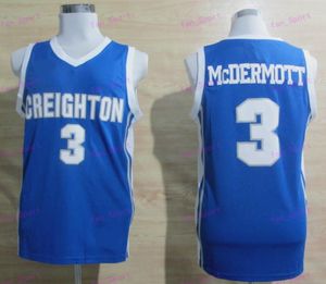 Creighton Bluejays College 3 Doug McDermott Jerseys University Basketball Team Color Blue Hafdery and Sewing Logo Oddychaj Pure Cotton Top Quality w sprzedaży