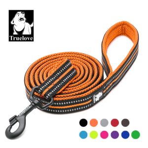 Leashes Truelove Soft Mesh Nylon Dog Leash Dubbel trick som kör reflekterande Safe Walking Training Pet Dog Lead Leash Lager 200 cm Hot