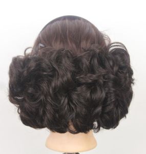 2017 Bun Cover Hairpiece Curly Big Buns Hair Style Chignon med kamklipp i Pony Tail Extensions Bridal Elastic Net Hair Pad8120135