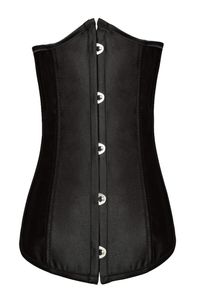 Goth Satin Black Corsets Sexy Lingerie Women Steel Waist Training Underbust Bustiers Plus Size Corselets Top 81925925135