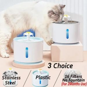 Supplies 2.4L Pet Cat Silent Water Dispenser DC Water Pump LED Window Activated Filter Carbon Feeder USB Interface Drinking Bowl