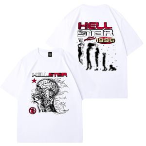 Il marchio di moda americano Hellstar Il corpo astratto adotta la stampa divertente vintage Maglietta a maniche corte unisex High Street Fashion Maglietta da donna retrò Hell Designers Tees